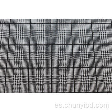 Tela de jacquard a cuadros negros en blanco y negro